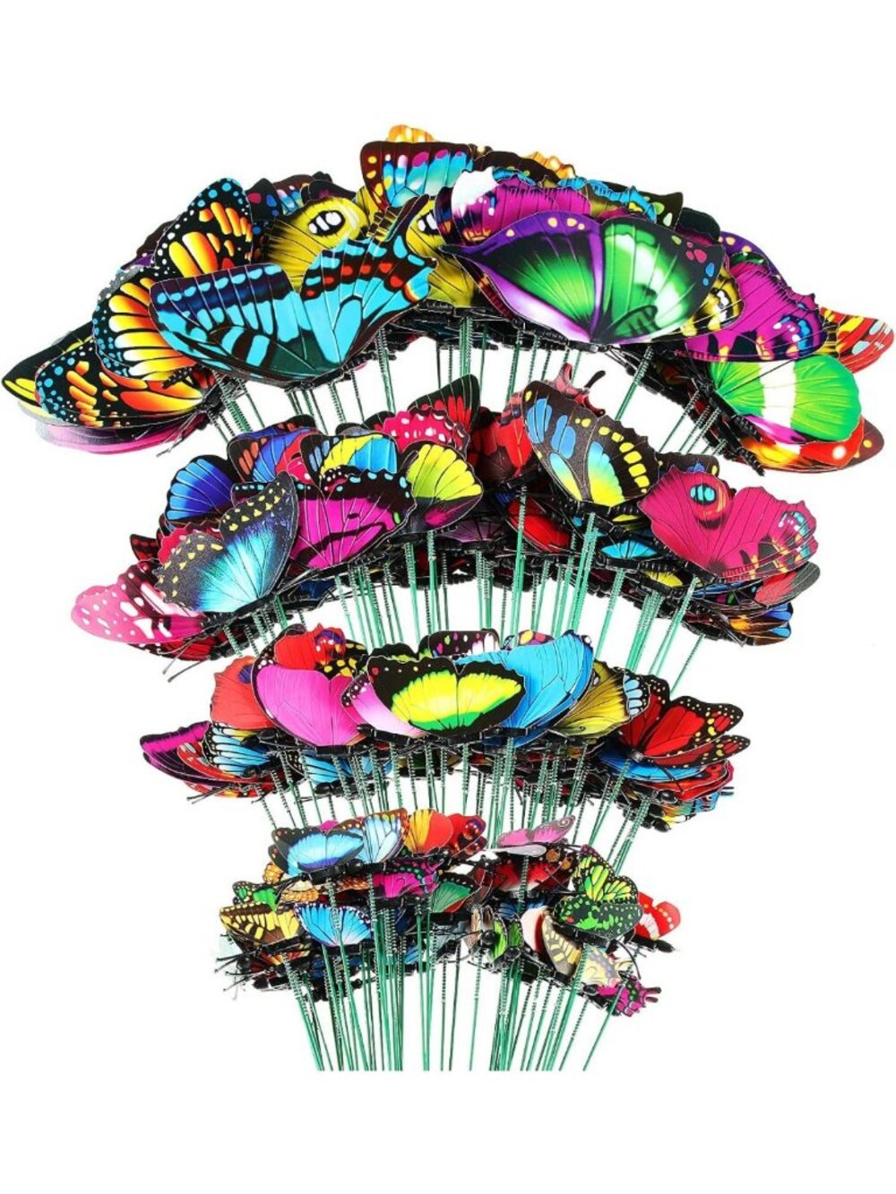 Colorful Waterproof Butterfly Garden Stakes - 200 Pieces, 4 Sizes for Outdoor